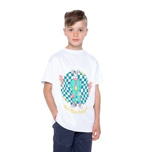 Kids White Graphic T-Shirt